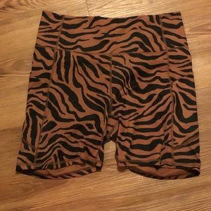 Fabletics Animal print bike shorts.